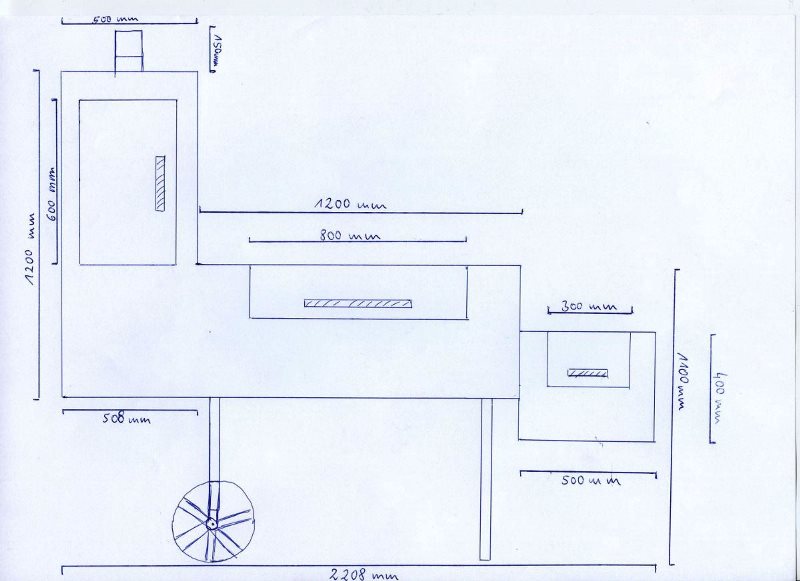 Planung Smoker, Skizze.